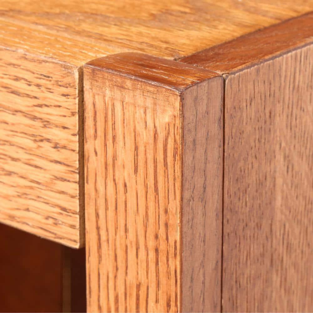 Concepts in Wood 6 Shelf Double Wide Wood Bookcase, 36 inch Tall - Oak Finish