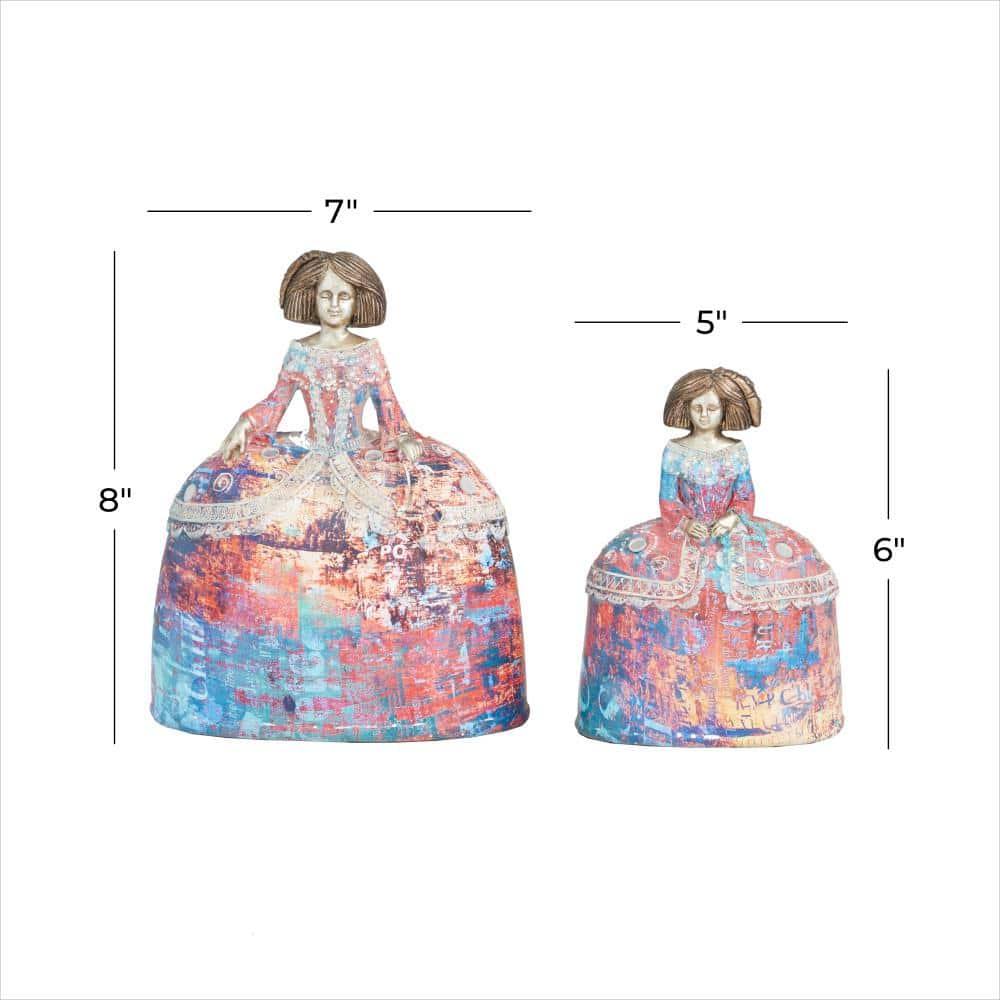 Multi-Colored Polystone Tuscan Sculptures (Set of 2)