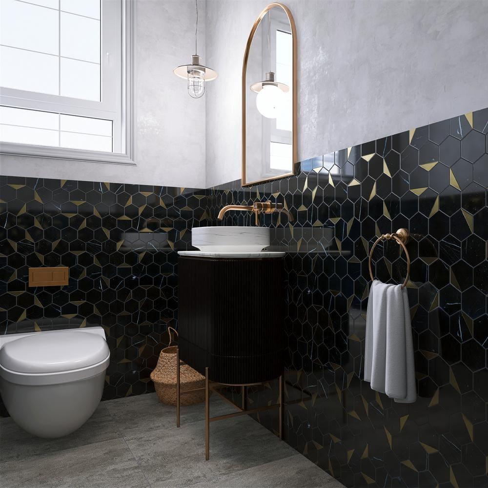 Natural Bianco 3" x 3" Marble Honeycomb Mosaic Wall Tile