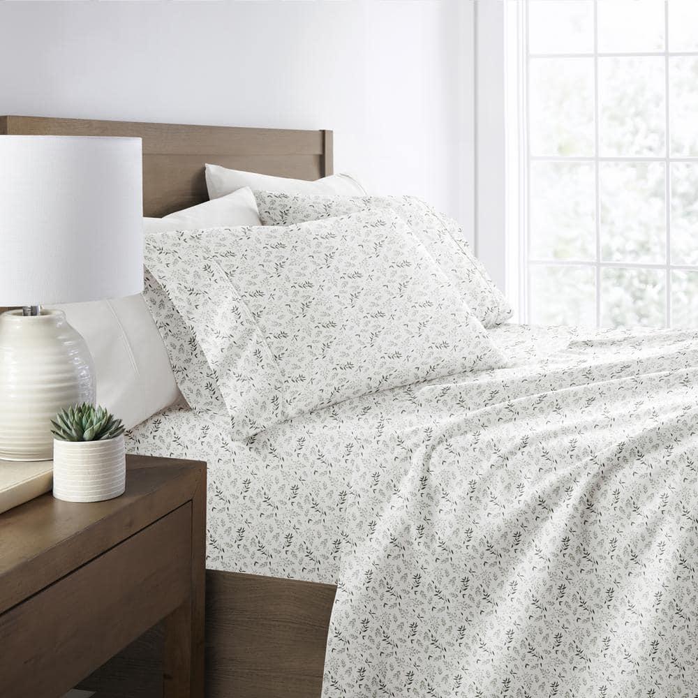 IEnjoy Home 4 Piece Sheet Set Patterned Microfiber Ultra Soft Bedding in Floral Dream