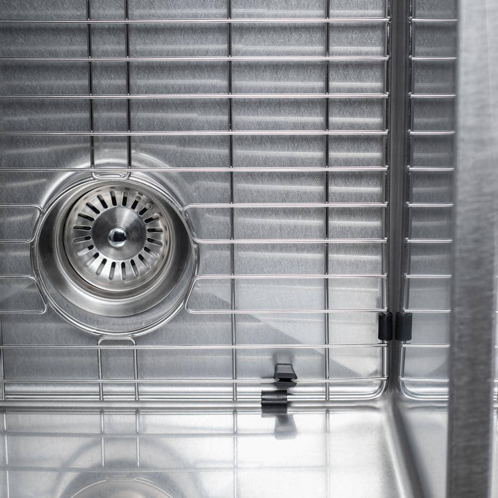 ZLINE 33 in. Chamonix Undermount Double Bowl DuraSnow Stainless Steel Kitchen Sink W/ Bottom Grid (SR60D-33S)