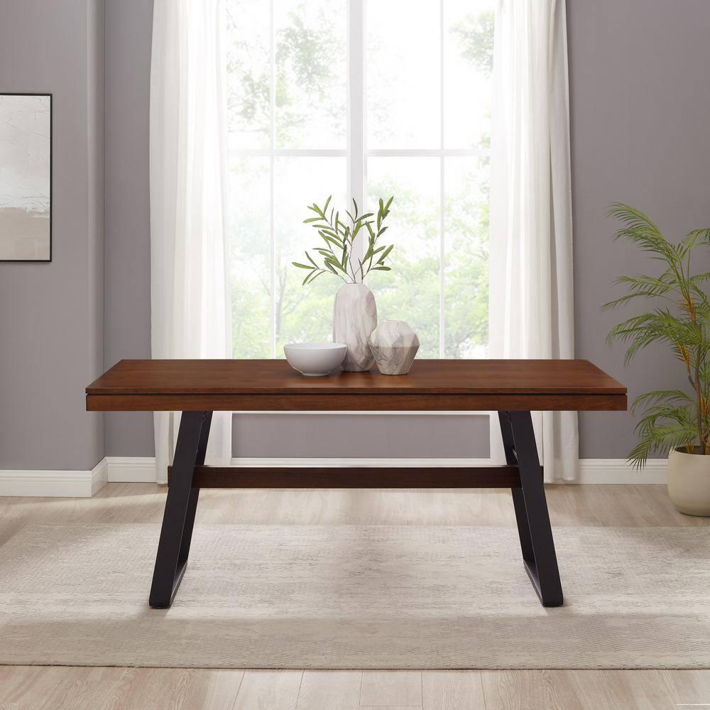 Ash Metal Base Dining Table