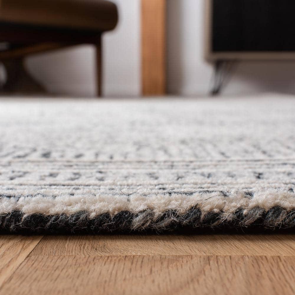 Abstract ABT340 Handmade Indoor Area Rug - Ivory/Chocolate - 6'x6' - Safavieh