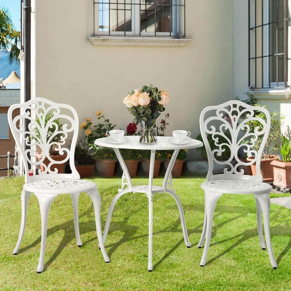 SunnyDaze Decor 2 - Person Metal Patio Dining Set with Round Table