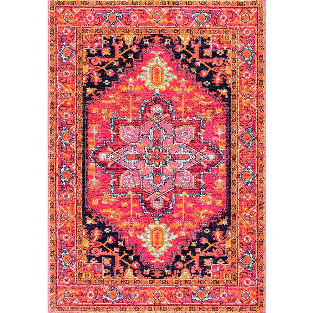nuLOOM Vonda Fancy Persian Area Rug, 5' x 7' 5", Pink