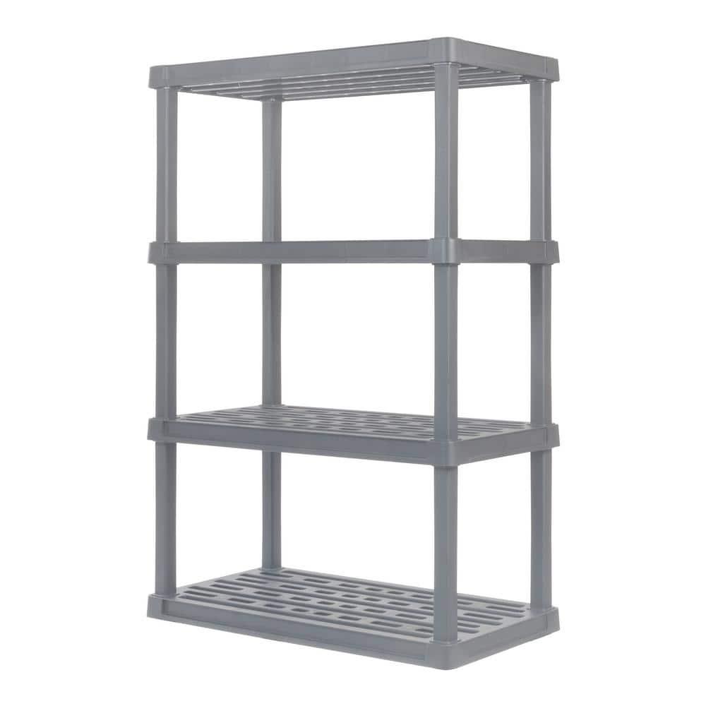 IRIS USA, Inc. 4-Tier Large Plastic Garage Storage Shelving Unit, Gray (18 W x 56 H x 36 D)