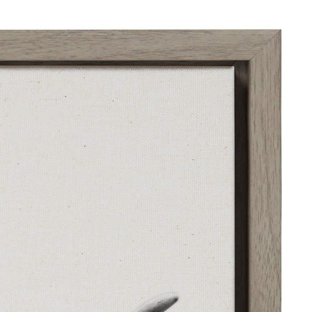 Kate and Laurel Sylvie Hey Dude Highland Cow Framed Linen Canvas by The Creative Bunch Studio, 18x24, Gray