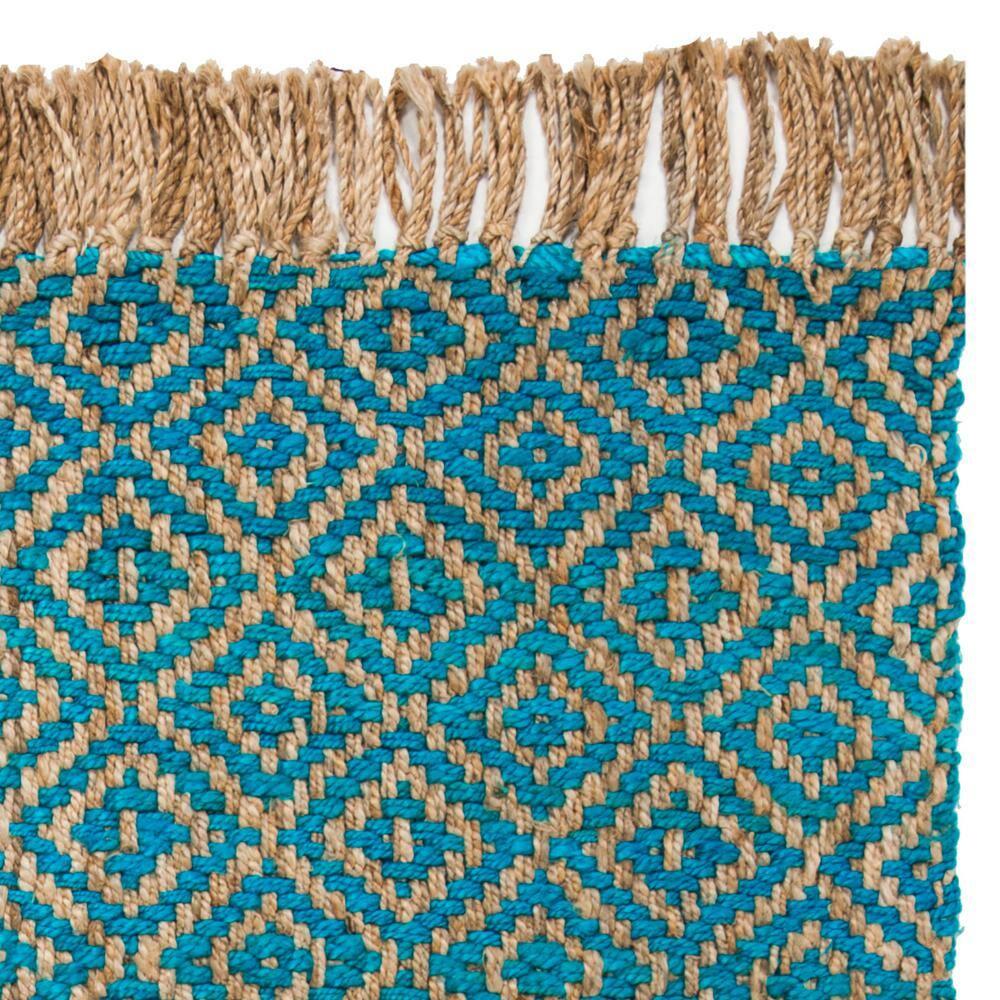 Natural Fiber NF266 Hand Woven Indoor Area Rug - Turquoise/Natural - 5'x8' - Safavieh.