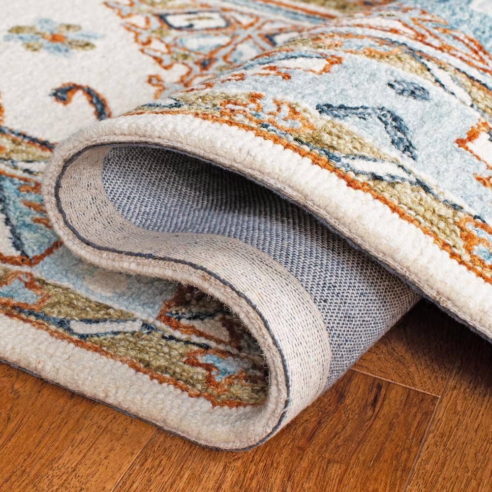 Capri CPR209 Hand Tufted Area Rug - Ivory/Rust - 7'x7' - Safavieh.