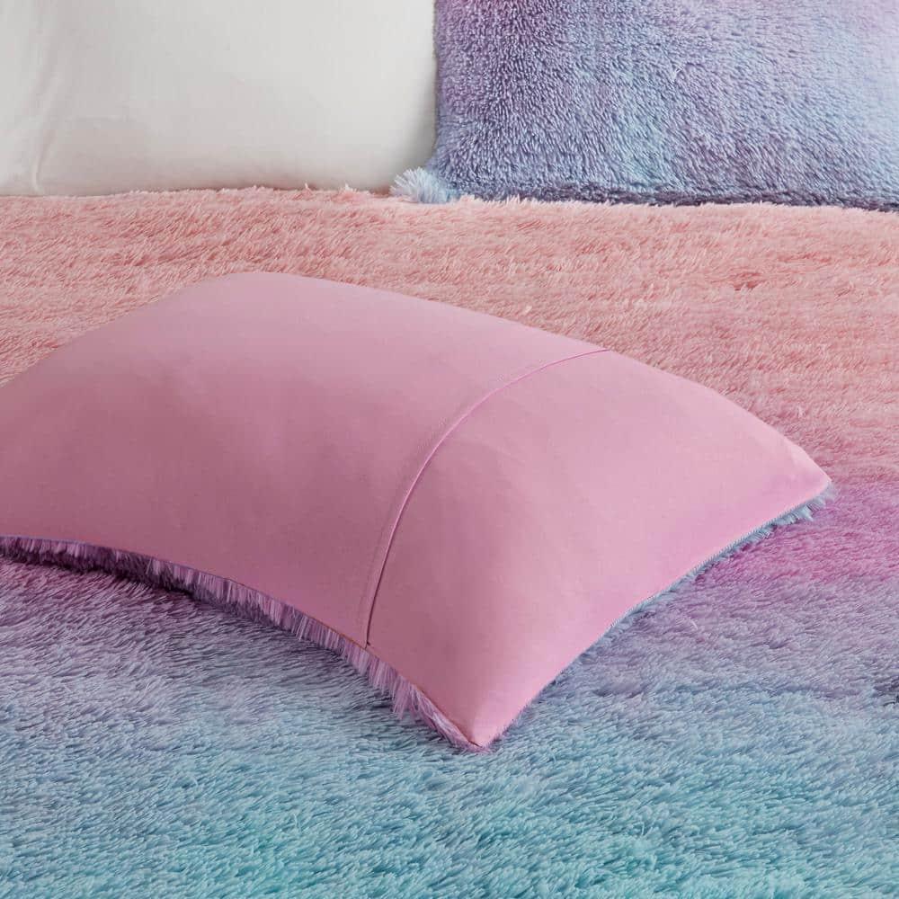Intelligent Design Pastel Ombre Shaggy Faux Fur Comforter Set