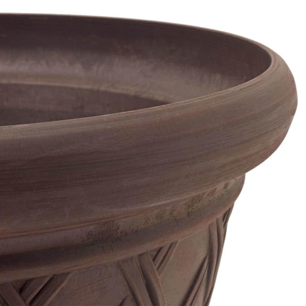 PSW Pot Collection Basket Weave Planter Pot for Indoor and Outdoor Plants and Gardens, 18-inch, Chocolate