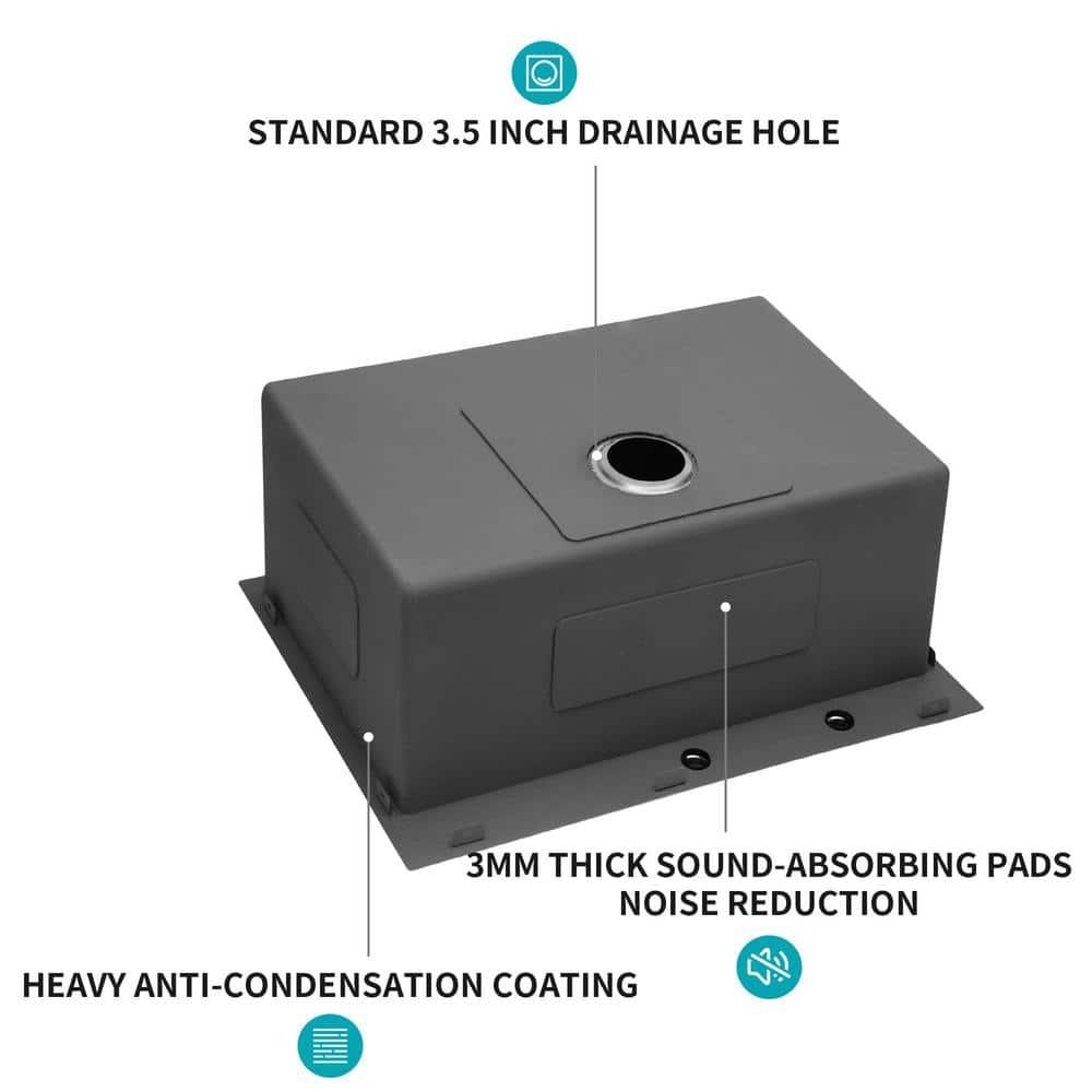 28 In. Kitchen Sink Drop In 16-gauge Stainless Steel Single Bowl Topmount Kitchen Sink Basin