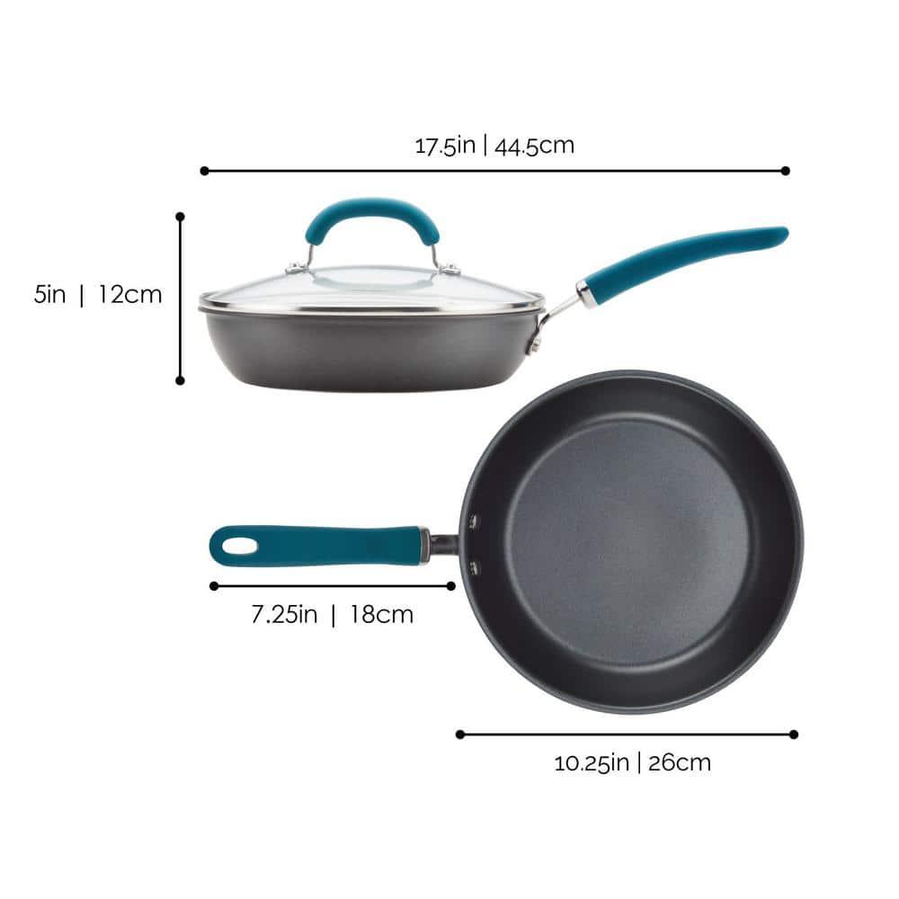Rachael Ray Rachael Ray Create Delicious Hard Anodized Aluminum Nonstick Deep Frying Pan, 10.25-Inch