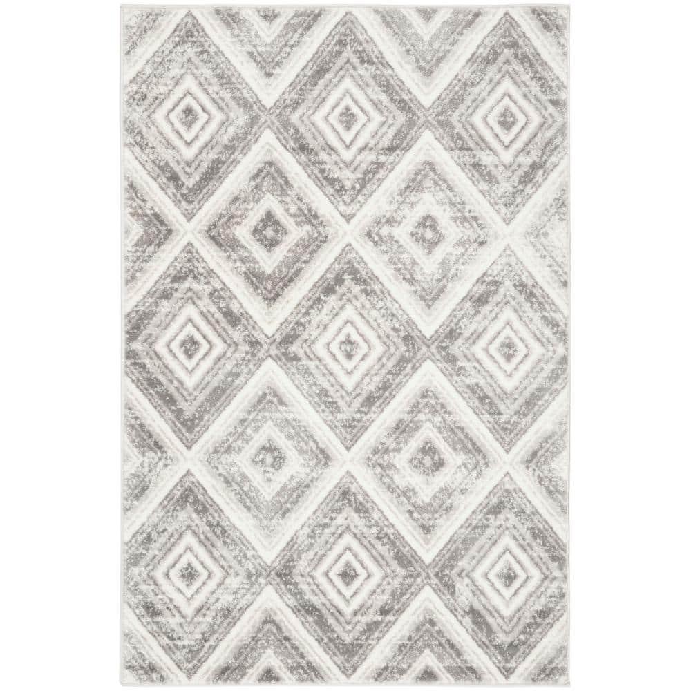 Skyler SKY120 Power Loomed Indoor Area Rug - Grey/Ivory - 4'x6' - Safavieh