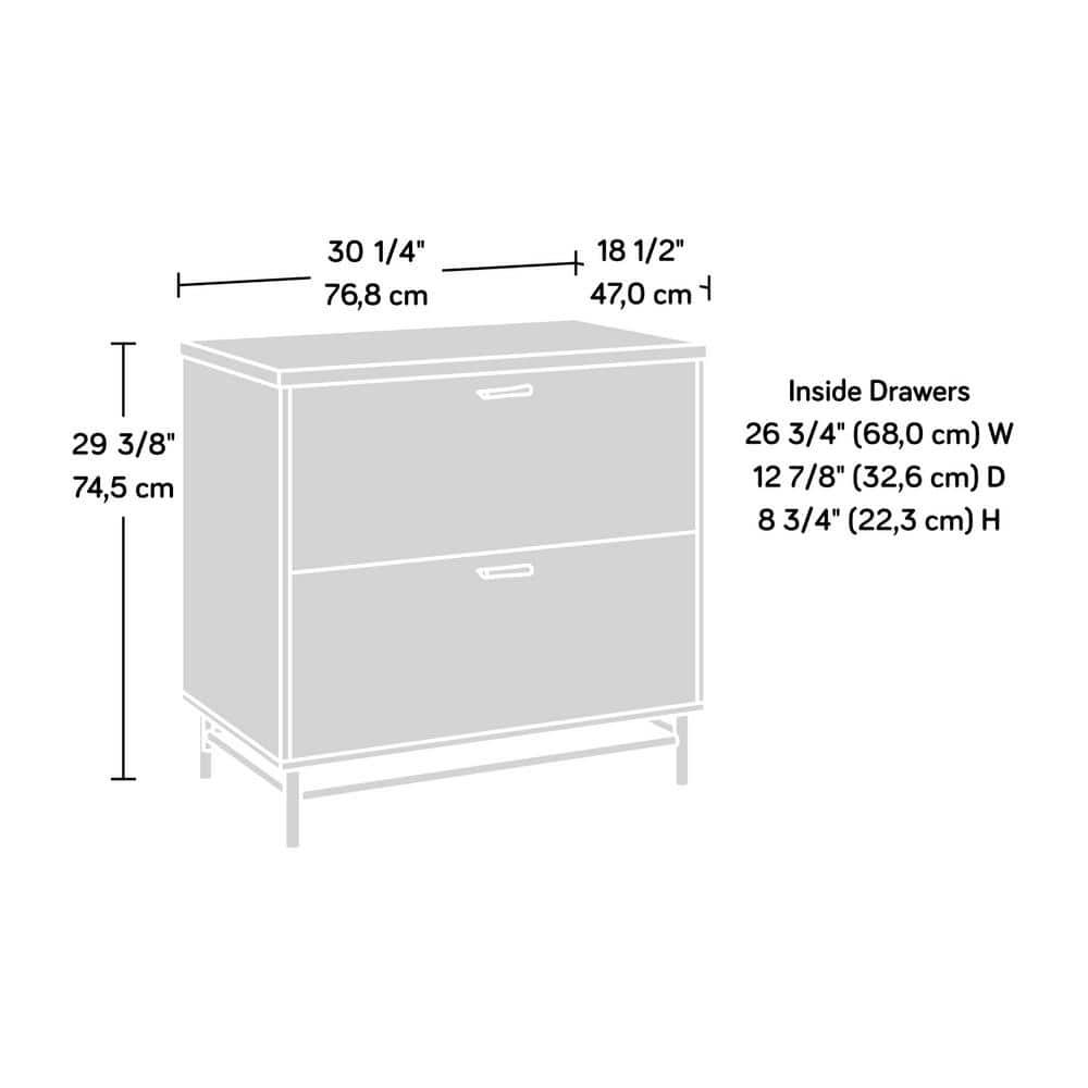 2 Drawer Anda Norr Lateral File Cabinet Sky Oak - Sauder: Home Office Storage, Interlocking Safety System