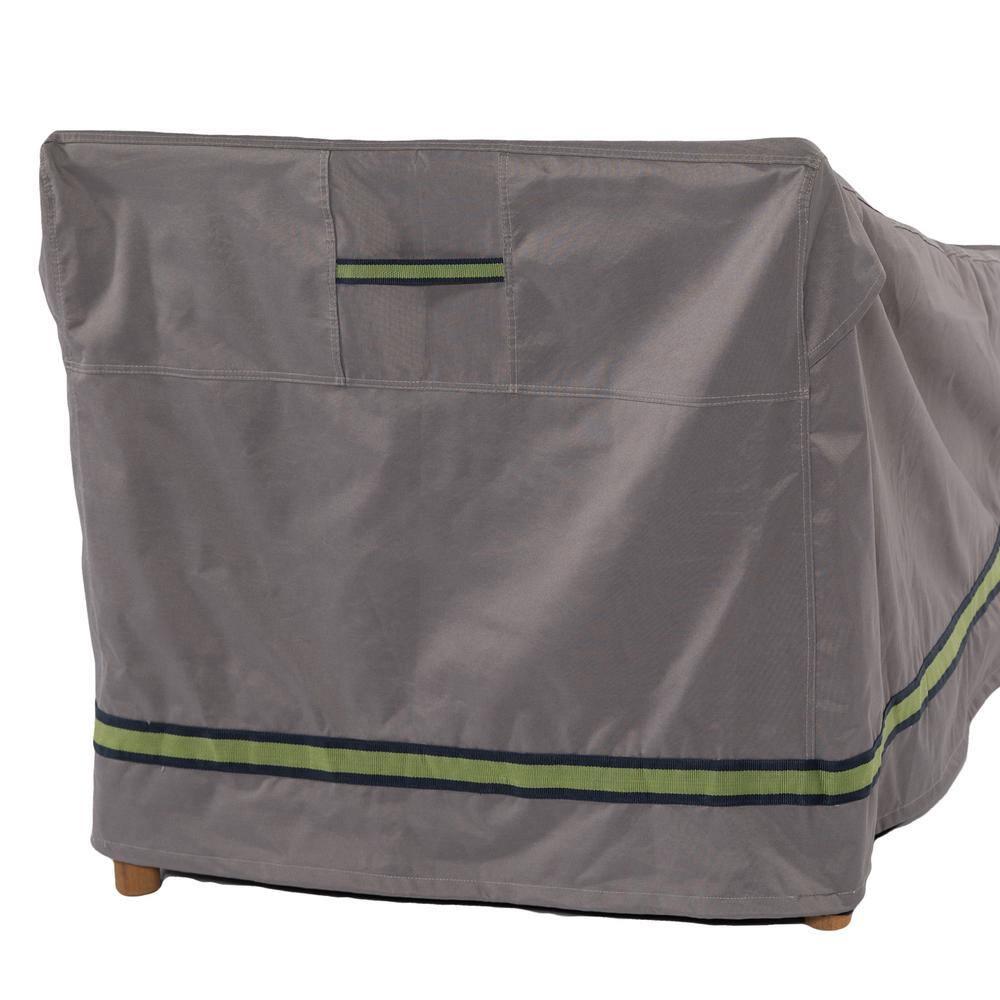 Duck Covers Soteria Waterproof 82 Inch Double Wide Patio Chaise Lounge Chair Cover