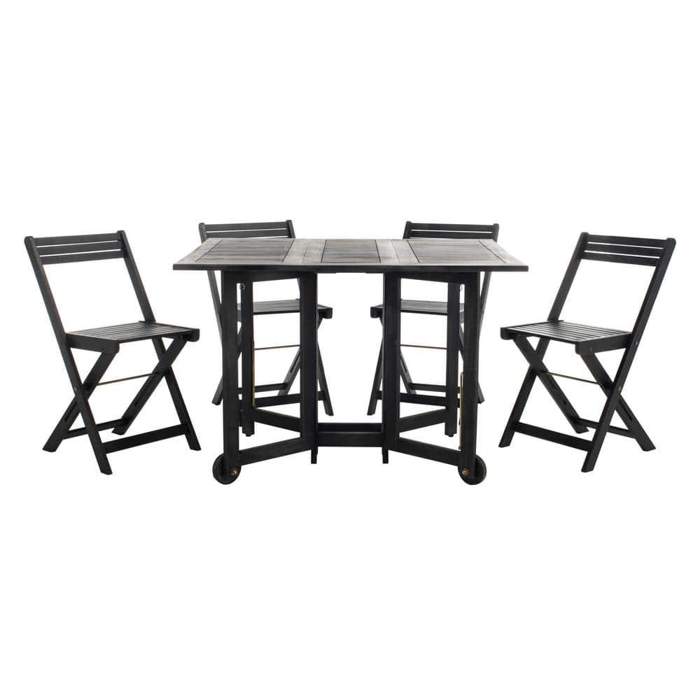 Arvin Table And 4 Chairs - Outdoor - PAT7001 - Black - Safavieh