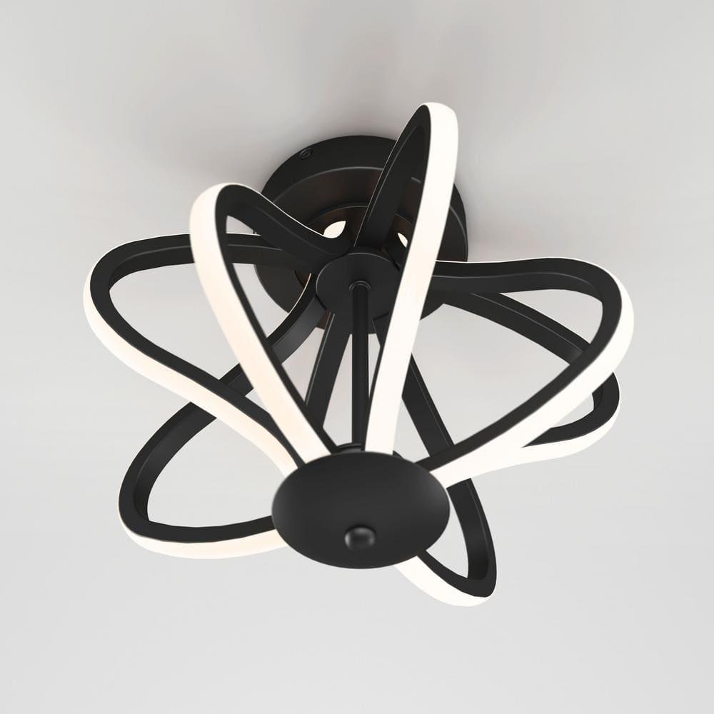 Artika Meridian Modern 1 Light Integrated LED Flush Mount Light Fixture in Black
