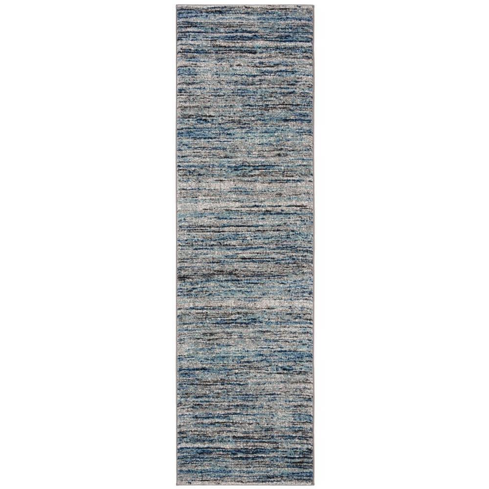 Galaxy GAL113 Power Loomed Indoor Runner - Blue/Grey - 2'3"x8' - Safavieh
