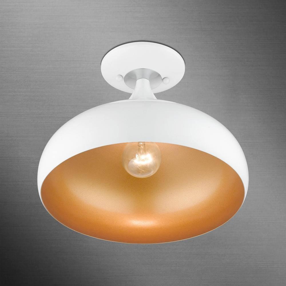 Livex Lighting Amador 1 - Light Semi-Flush Mount in  Shiny White
