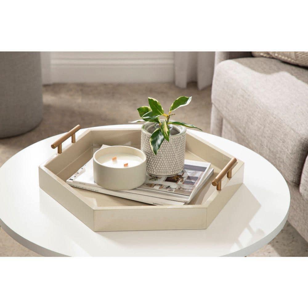 Kate and Laurel Lipton Tray, 18x18, Brown and Gold