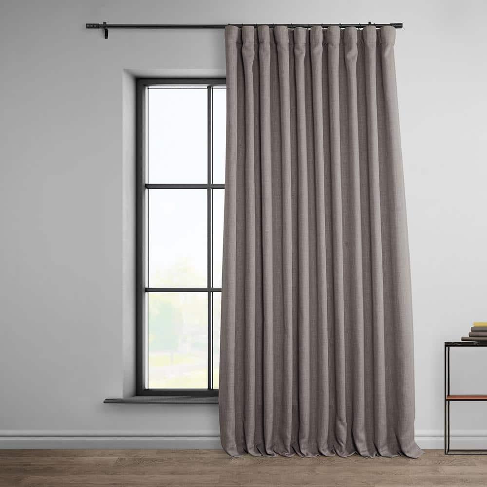 HPD Half Price Drapes Mink Extra Wide Faux Linen Room Darkening Curtains for Bedroom & Living Room Curtains (1 Panel), Door & Window Curtains 84 inch length, Rod Pocket Curtains & drapes, 50W X 108L