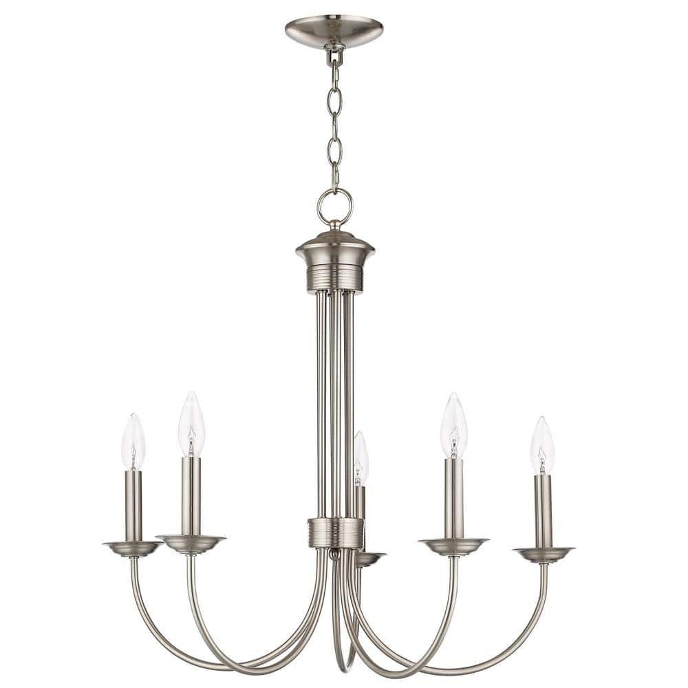 Livex Lighting Estate 5 - Light Chandelier in  Brushed Nickel