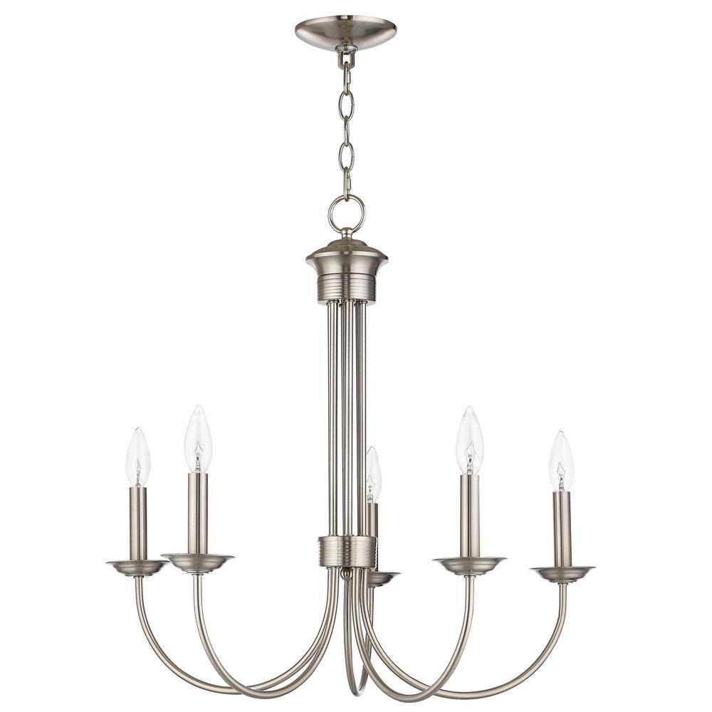 Livex Lighting Estate 5 - Light Chandelier in  Brushed Nickel