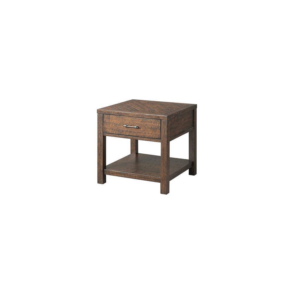 Dex End Table Walnut Brown - Picket House Furnishings: Storage Drawer, Shelf, Bedroom & Living Room