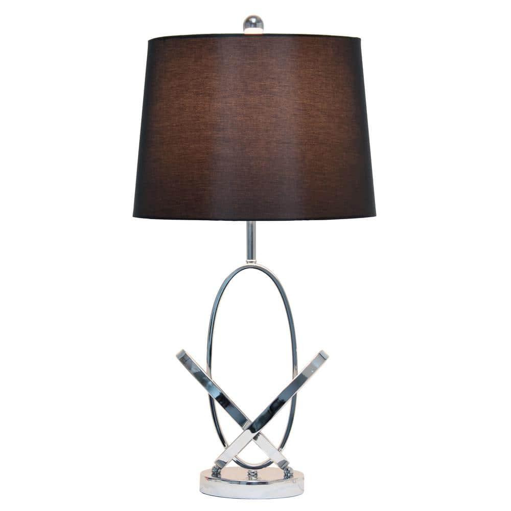 Mod Art Polished Table Lamp with Shade Metallic Silver - Elegant Designs: UL Listed, 3-Way Switch, No Assembly Required