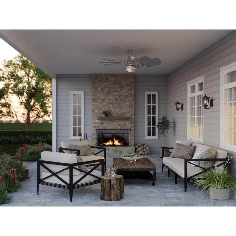 Progress Lighting, East Haven, 1-Light, Outdoor Wall Lantern, Black, Seeded Glass Shade