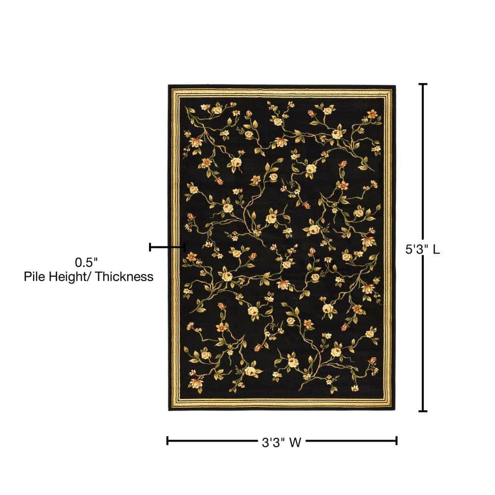 Lyndhurst LNH220 Power Loomed Accent Rug - Black - 3'3"x5'3" - Safavieh.