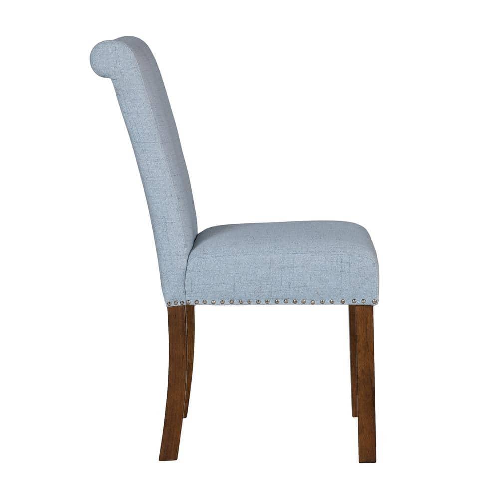 510 Design Aubrey Upholstered Dining Chairs with Silver Nailhead Trim - Set of 2 - Natural (Set of 2)