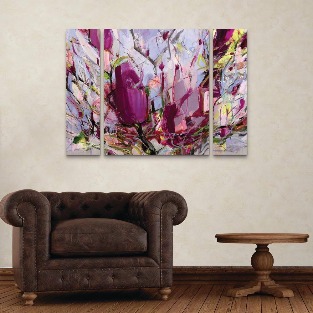 Trademark Fine Art Kati Bujna Magnolia Blossoms 3 Piece Panel Set Art