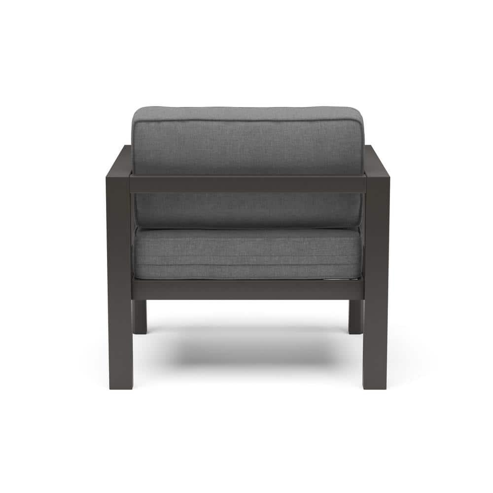 Homestyles Grayton Aluminum Outdoor Aluminum Lounge Chair in Gray