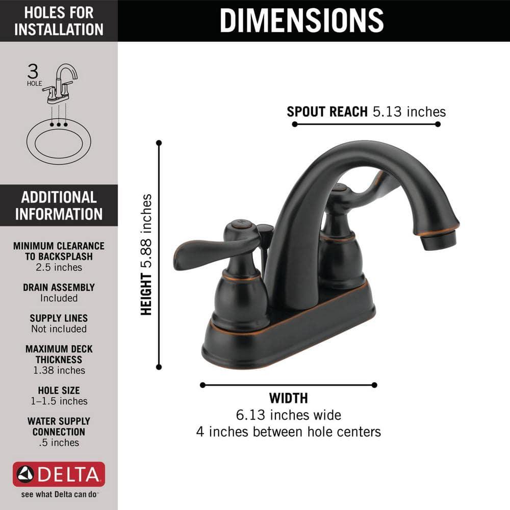 Windemere Centerset Bathroom Faucet with Drain Assembly, 2-handle Bathroom Sink Faucet