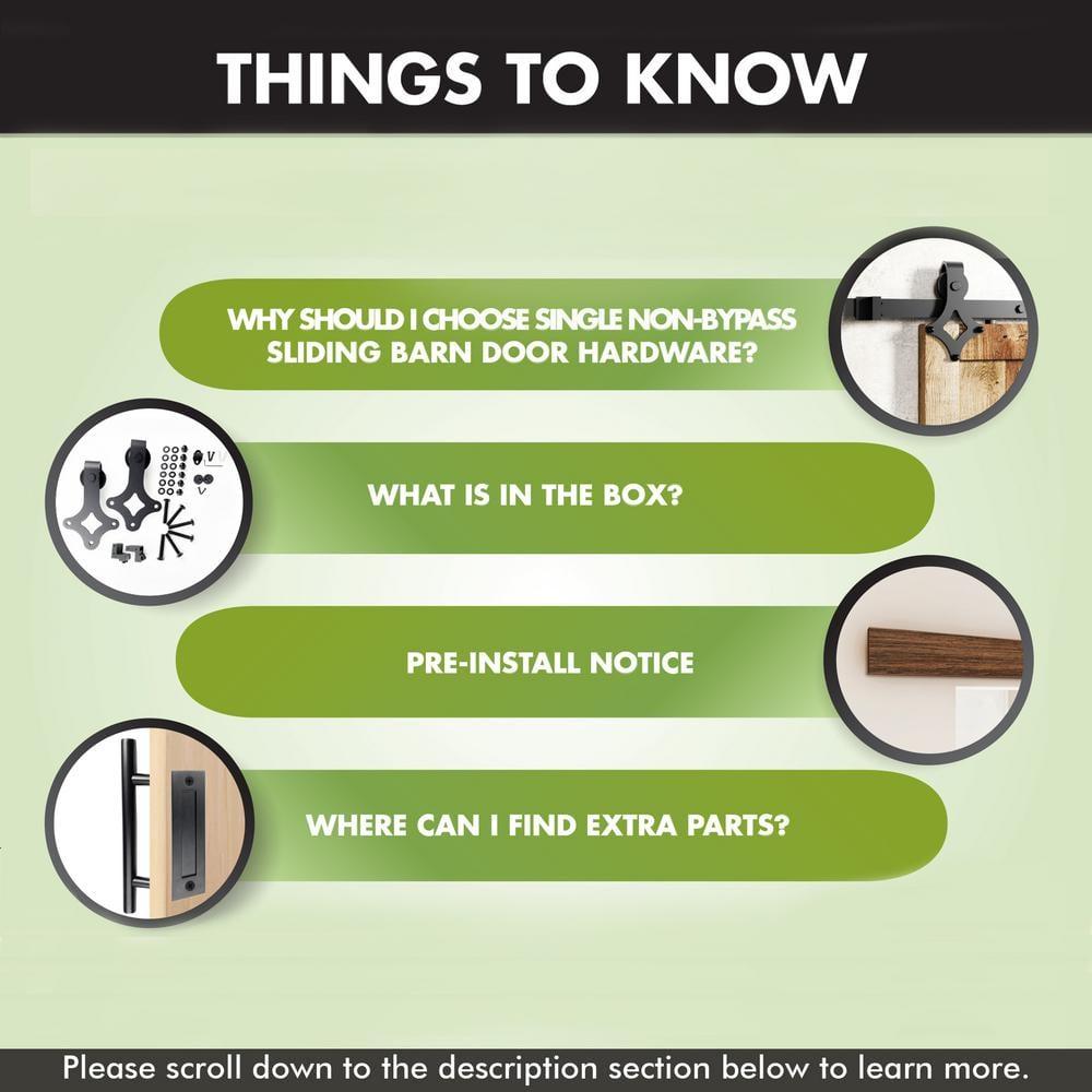 Homacer Black Rustic Sliding Barn Door Hardware Kit, for Two/Double Doors, 8ft Long Flat Track, Diamond Design Roller, Heavy Duty, for Interior & Exterior Use