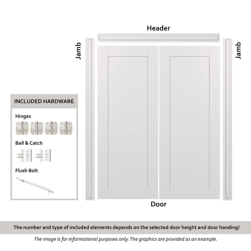 Smart Pro 207 Solid Manufactured Wood and Glass Paneled French Door