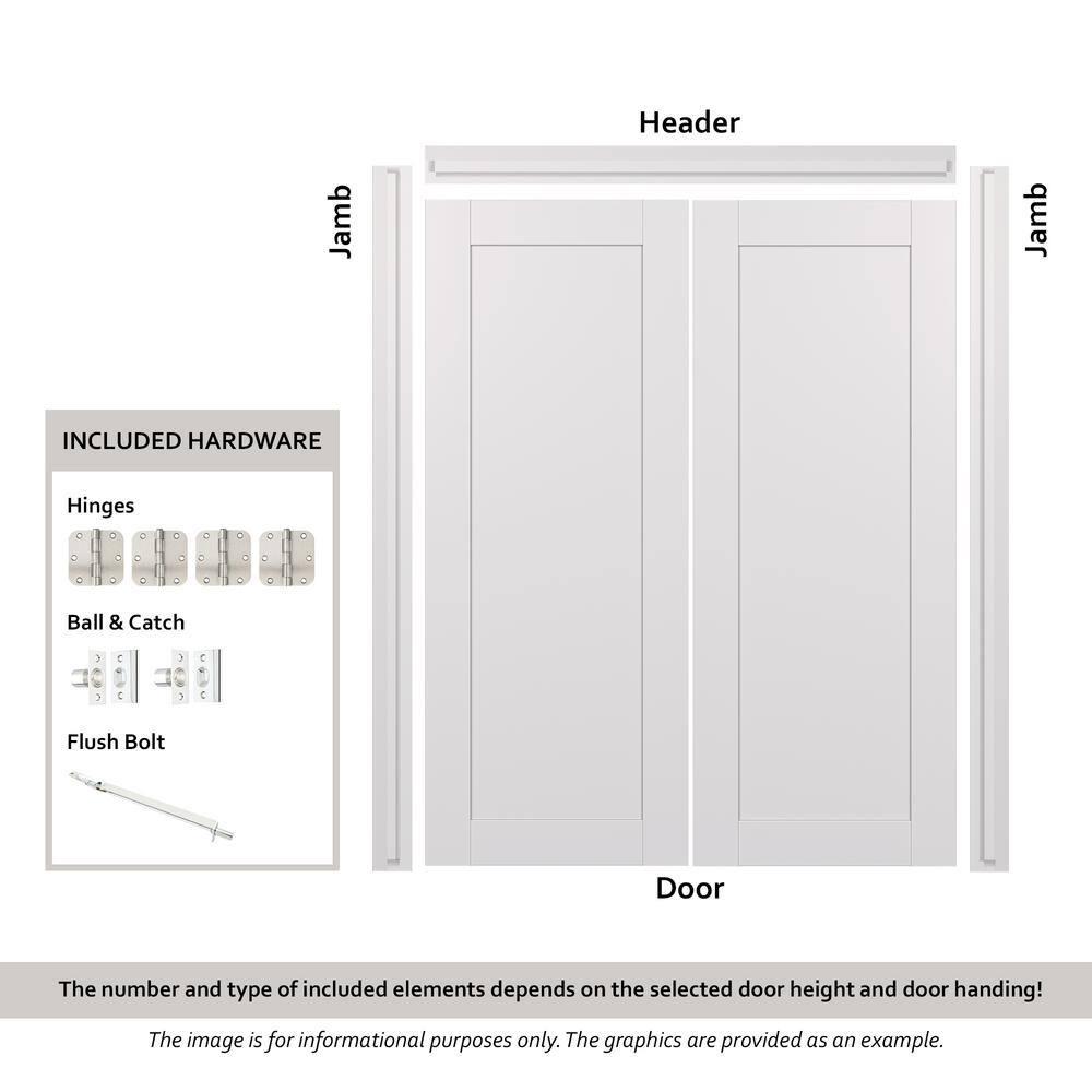 Belldinni Avon 07-04 Vetro Manufactured Wood and Frosted Glass Composite Double Prehung French Door