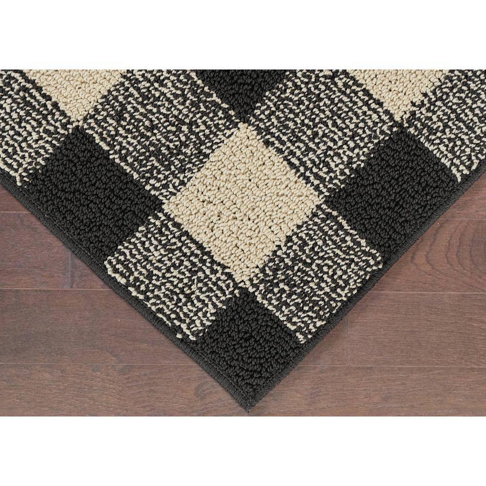 Garland Rug Country Living Buffalo Plaid Polypropylene Black/Ivory Indoor/Outdoor Area Rug, 5' x 7'