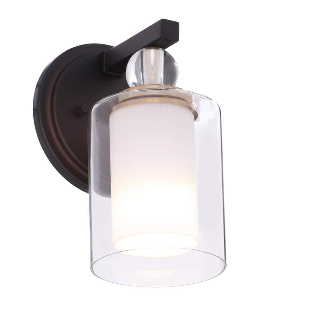 Minka Lavery Industrial Wall Light Sconce Bronze Hardwired 6 1/4" Fixture Clear Glass Shade for Bathroom Vanity Living Room