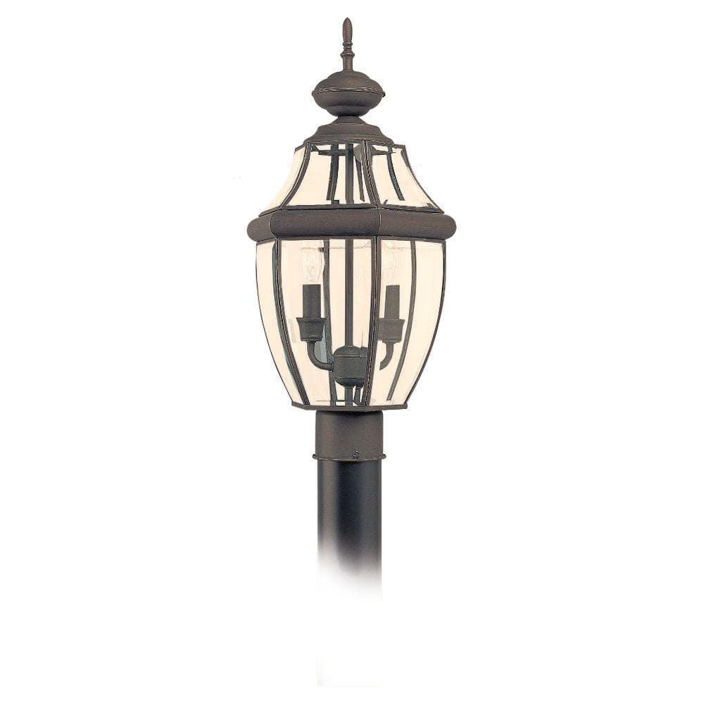 Sea Gull Lighting 8229-71, Lancaster Solid Brass Outdoor Post Lighting, 0.12W, Antique Bronze, 21.5'' Height