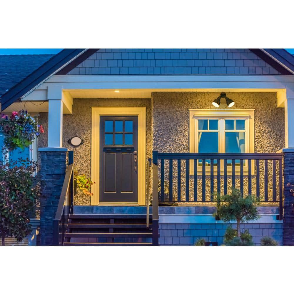 NICOR Lighting 150-Watt Double Cone Shaped Adjustable Outdoor Flood Light, Black (11121)