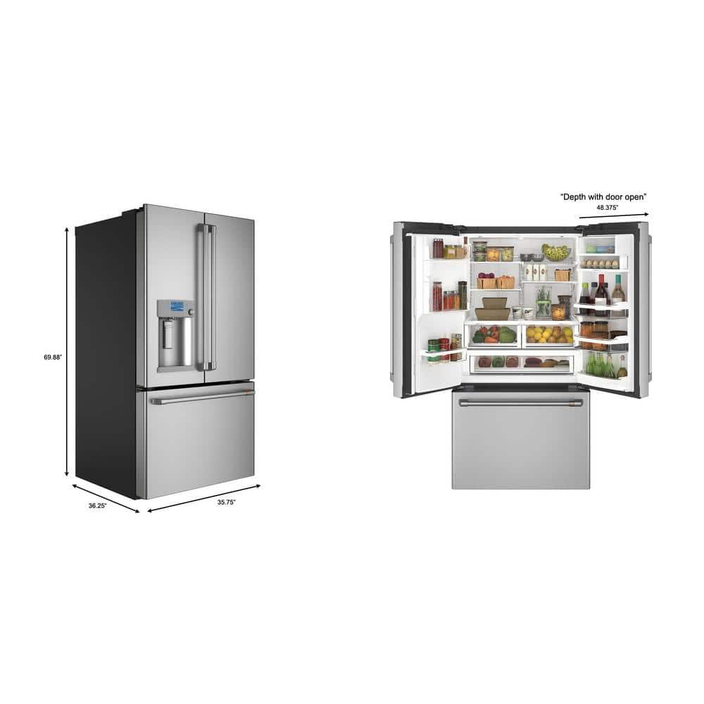 Café 36" French-Door 27.8 cu. ft. Smart Refrigerator with Hot Water Dispenser