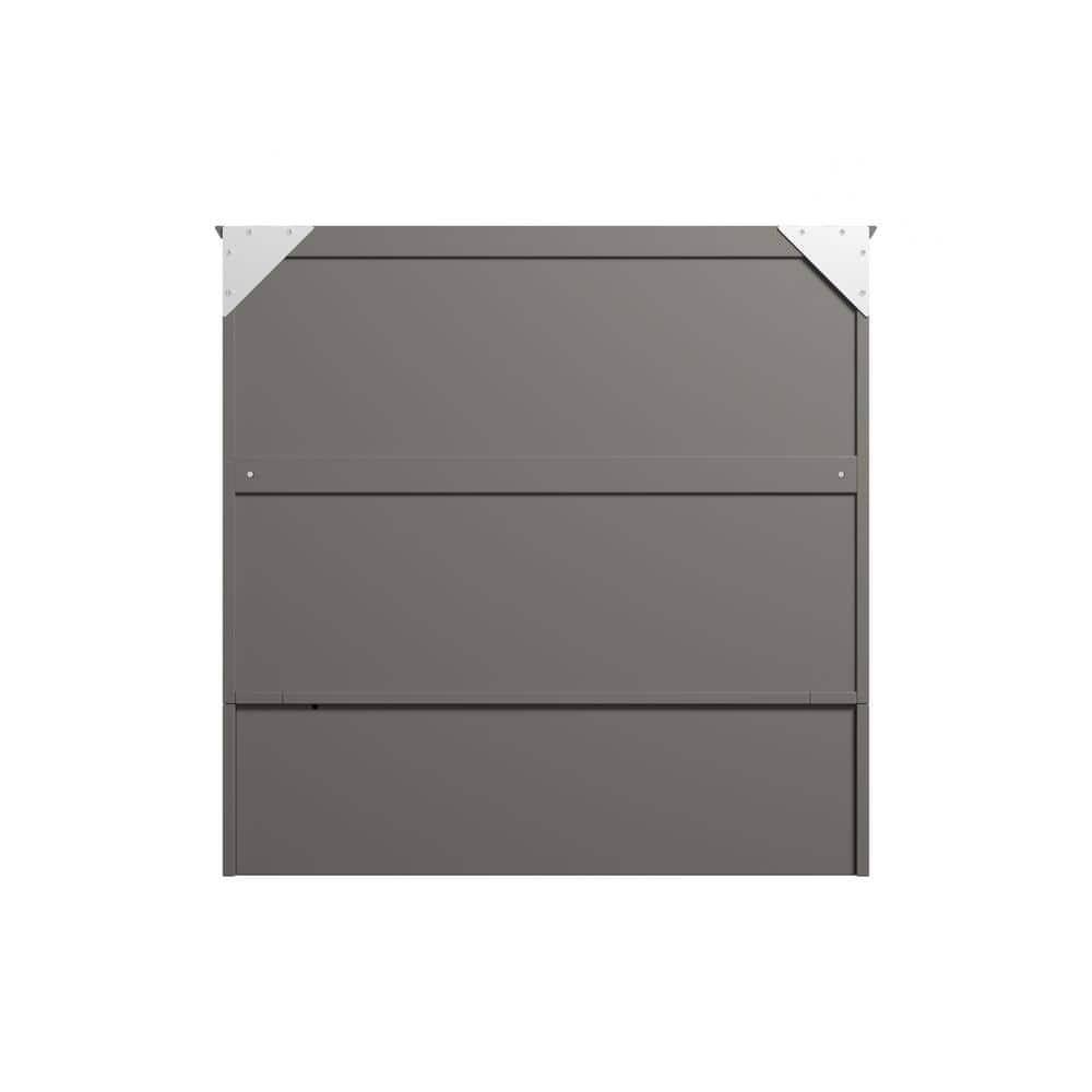 AFI Hamilton Twin XL Solid Wood Murphy Bed Chest with Built-In Charger in Gray