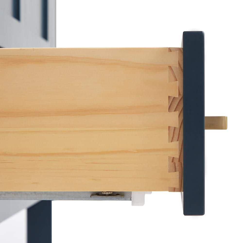 ARIEL Cambridge 43 Inch Midnight Blue Bathroom Vanity with Single Sink, Solid Wood, White Quartz Countertop, 1.5-Inch Edge, Right Rectangular Undermount Sink, 2 Soft Closing Doors, 5 Drawers