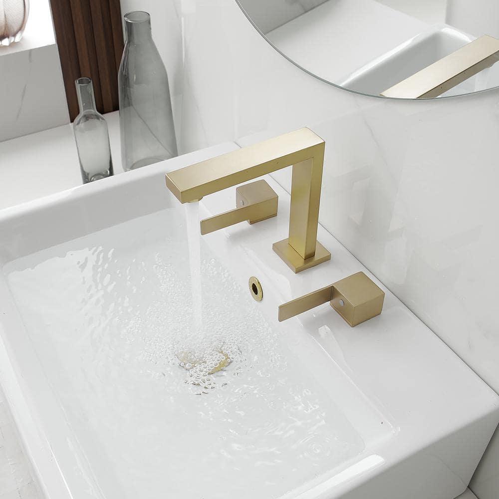 Widespread Single-handle Bathroom Faucet with Drain Assembly