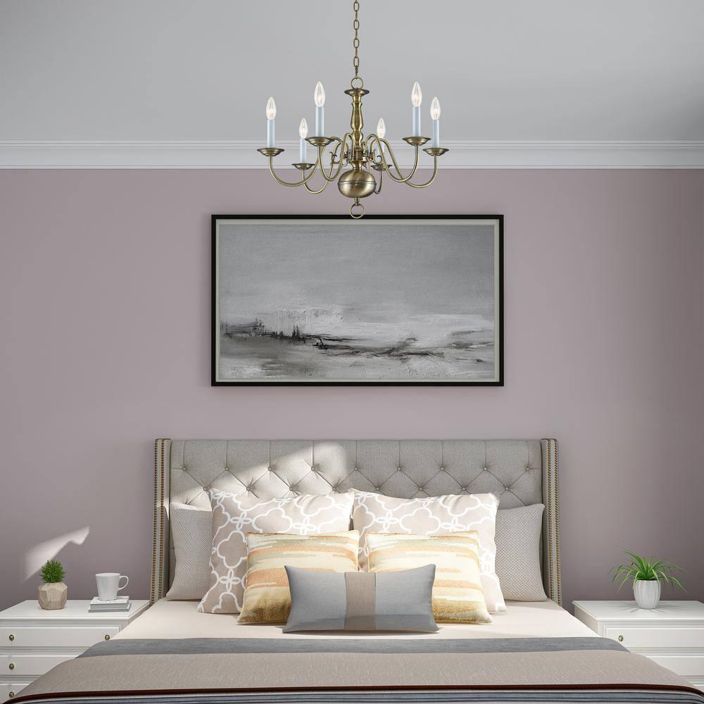 Livex Lighting Williamsburgh 6 - Light Chandelier in  Antique Brass