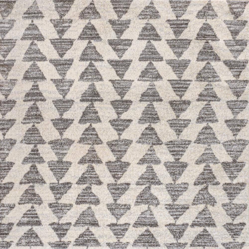 JONATHAN Y Aisha Moroccan Triangle Geometric Cream/Gray 5' Square Area Rug
