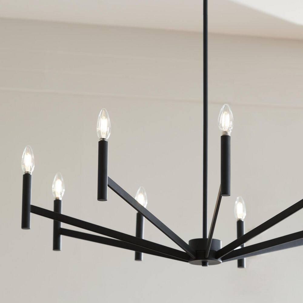 Midnight Black 9-Light Modern Steel Chandelier